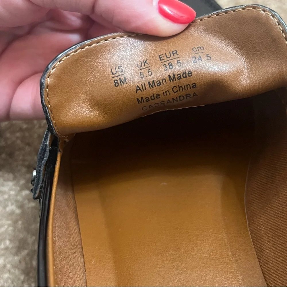 Franco Sarto Black Patent Leather Loafers